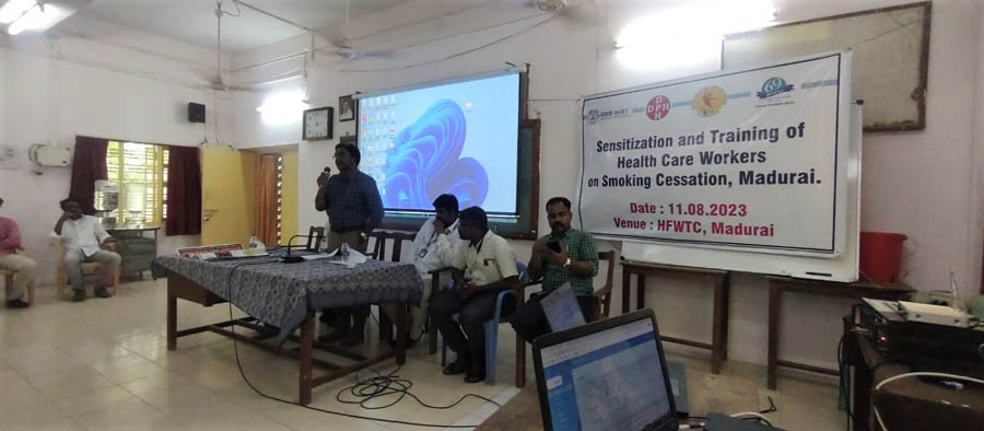 Training on smoking cessation to health care workers in Madurai
